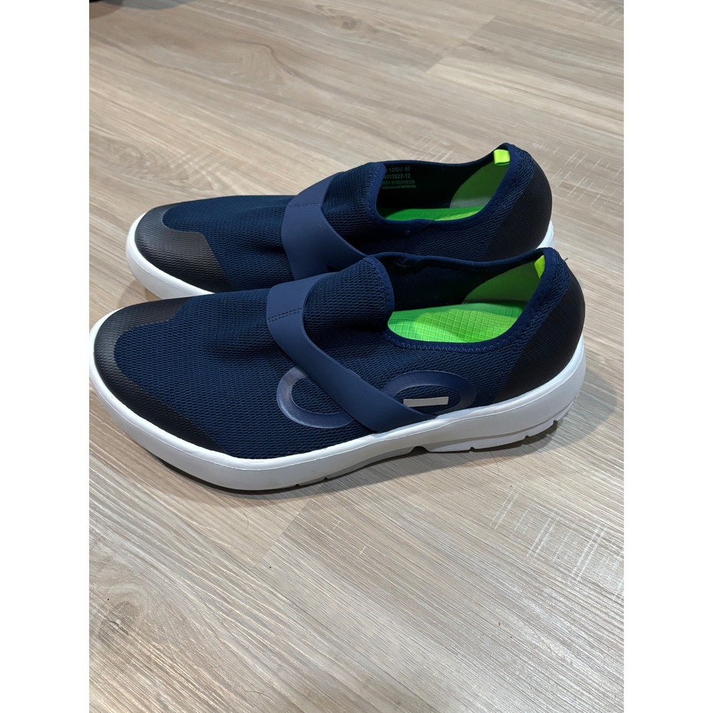 OOFOS OOmg Sport Low Shoe Navy White Recovery Sneaker Mens 13 EU 46 4012022-12